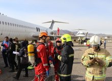 مانور کامل طرح اضطراری سانحه هوایی در فرودگاه لارستان برگزار شد