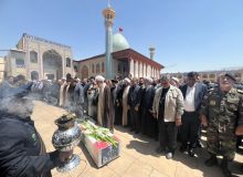 مراسم تشییع پیکر قاضی شهید احسان باقری در شیراز برگزار شد