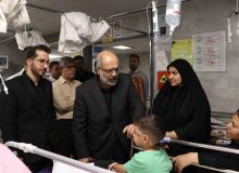 عیادت بازرس کل استان فارس از مصدومان حادثه واژگونی اتوبوس فیروزآباد