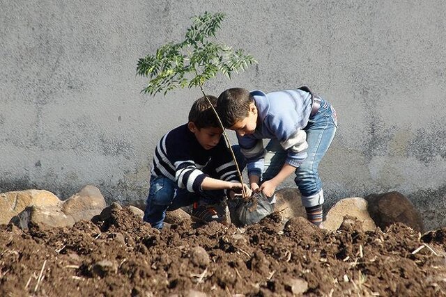 پویش نهال کاری به یاد شهدای دانش آموز در شیراز برگزار شد