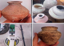 کشف فلزیاب و کوزه‌های ۱۰ میلیاردی تاریخی در شهر زرقان