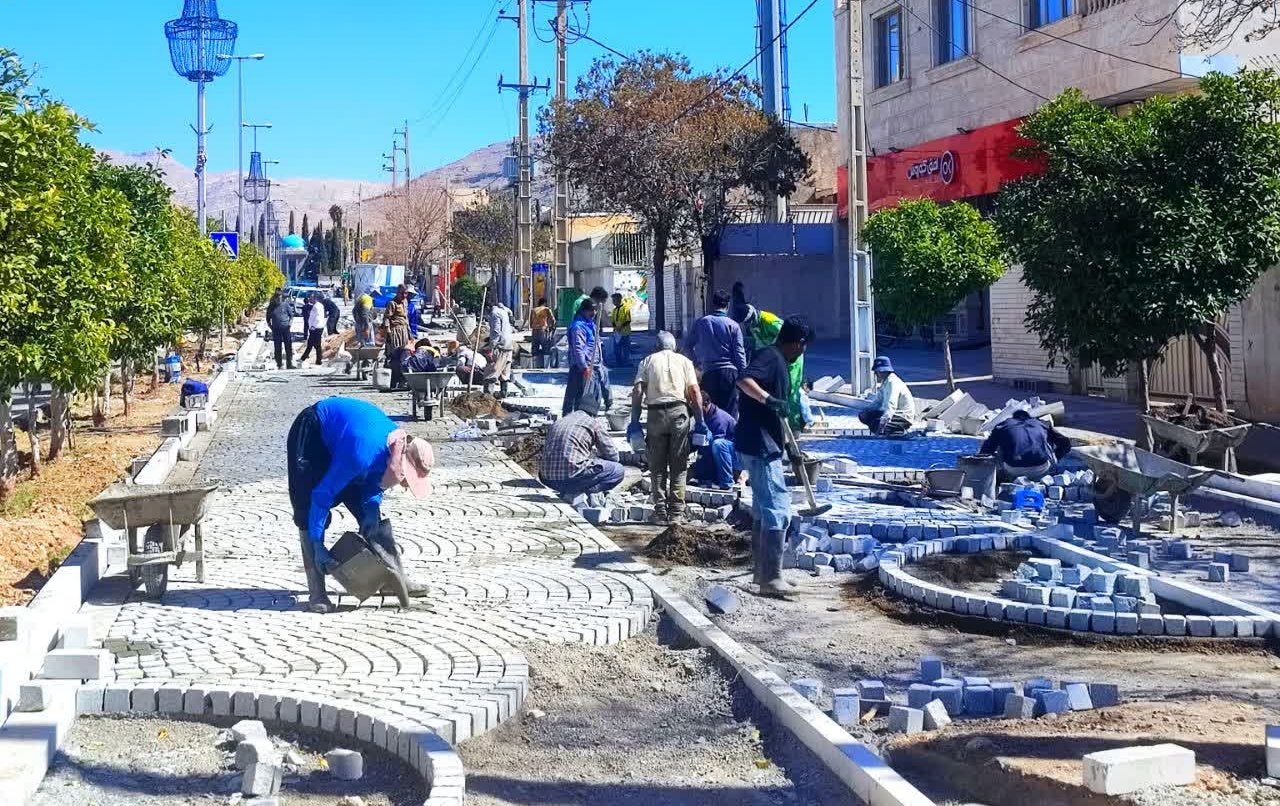 بهسازی و سنگ فرش محور گردشگری سعدی به پیشرفت ۲۵ درصد رسید